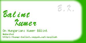 balint kumer business card