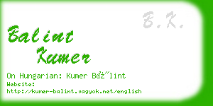 balint kumer business card